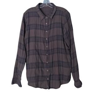 Vintage CP Shades Men’s Plaid Button-Front Shirt Large Made in USA 100% Cotton